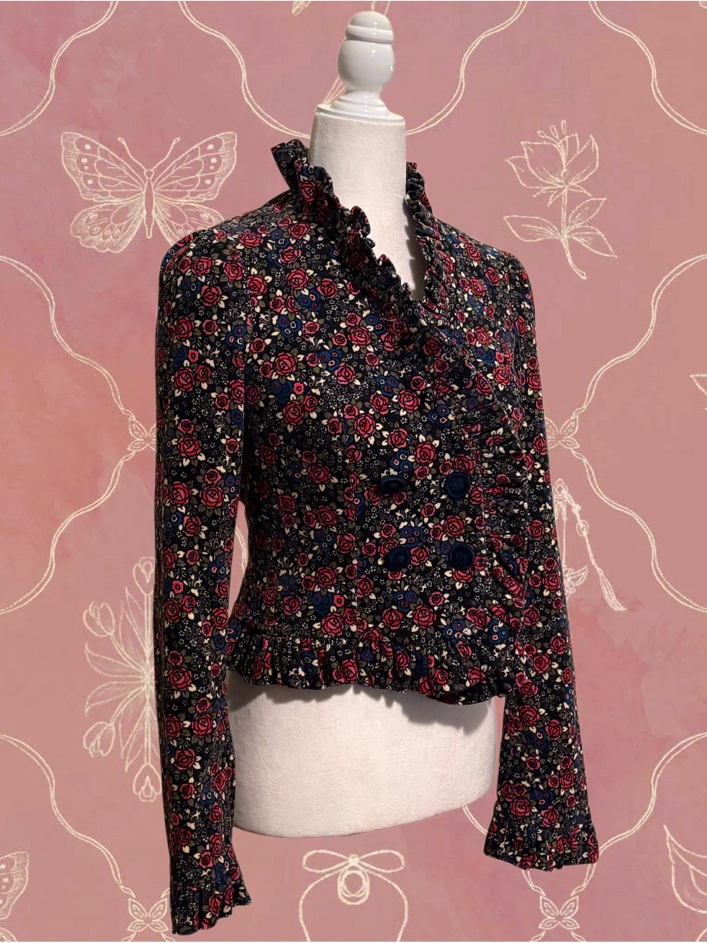 Archive Betsey Johnson Rosebud Corduroy Jacket - Picture 4 of 6